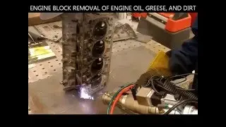 World's First Laser Removal of Dirt and Oil from Engine Part