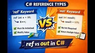 Pass Parameter by Reference using Ref, Out Keywords | C# .Net | Out vs Ref - FAQ in Interviews