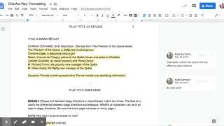 One Act Play- Formatting - Google Docs