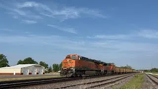 BNSF 5807 w/ H2 MAC DPU Leads Loaded Coal + Bonus Q-Train on 6/8/23