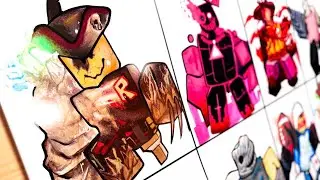 Drawing ALL John Doe - Gasharpoon, Annihilation, Demon King, All Star : Forsaken Roblox