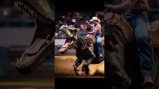 Crazy Rodeo #rodeo #crazy #dinosaur #shark #kangaroo #vfx #aivideoart #riding #entertainment