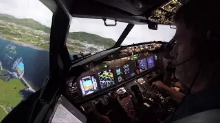 Circling approach into Bastia, Corsica in B737.800 sim