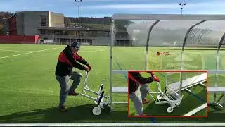 Chariots de levage et de transport pour cabines joueurs chez Activa Sport