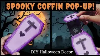 DIY Neon Skull & Coffin Halloween Decor! 💀 (Easy Paper Accordion Craft)🤯