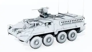 M1126 Stryker Grey 3D Turntable Animation