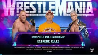 WWE 2K25 FULL MATCH — Brock Lesnar vs. John Cena vs. Cody Rhodes — WrestleMania Main Event!