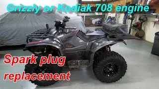 Yamaha Grizzly, Kodiak 708 engine spark plug replacement procedure.
