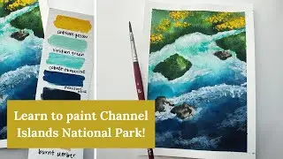 WATERCOLOR TUTORIAL - Channel Islands National Park | Ocean Landscape Painting | Step-by-step