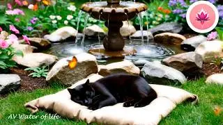 🎶 Relax - Gato durmiendo calmadamente 💧 Sonidos de agua - Meditación - ASMR 💗 AV Water of life
