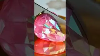 Crystal Strawberry Cutting ASMR #crystalcutting #crystalfruit #crystalfruitcutting #oddlysatisfying