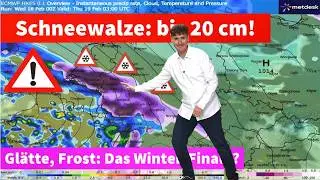 UNWETTERWARNUNG: bis zu 20 cm nasser Neuschnee! Schneebruch, Verkehrchaos! Dann kommt Fr&uuml;hlingsluft