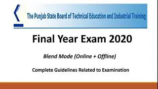 Punjab Diploma Online And offline Exam Guidelines 2020 Psbte