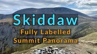 Skiddaw - Fully Labelled Summit View Panorama : Lake District Hikes and Walking