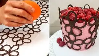 Chocolate Lace Flower Wrap Cake | CHOCOLATE HACKS by Cakes StepbyStep