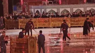 Clear Water Washes The Marble Floor - Imam Hussein (as) Shrine - Aug 2024