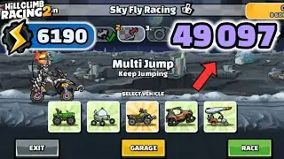 49097 очков (6190gp) в командном заезде SKY FLY RACING - Hill Climb Racing 2