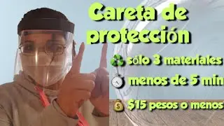 Como hacer una CARETA PROTECTORA casera 😷 muy F&Aacute;CIL y BARATA🤑🤑🤑