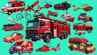 Emergency Vehicles for Kids | Police Car, Fire Truck, Rescue Trucks and Ambulance Learning Video