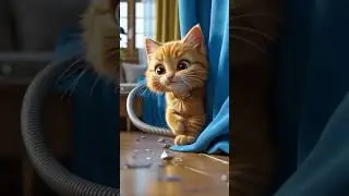 Tiny Hero vs Giant Vacuum 🐱⚡️ #cartoon #animation #cat