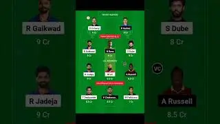 CHE vs KOL Dream11 Team || Dream11 Prediction || IPL || #shorts