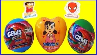 Яйцо-сюрприз | Разноцветные яйца | Игрушки для детей | Самоцветы Автобус Дораэмон Нобита Сидзука Наклейки Человек-паук