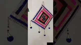 beautiful DIY with old saree lace#shotsvdo#wallcraft