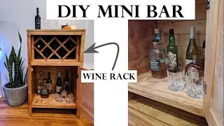 DIY Mini Bar with Custom Wine Rack