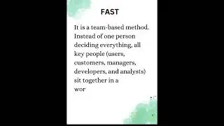 FAST | Facilitated Application Specification Technique | Software Engineering #shorts