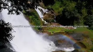 Rainbow Screensaver in a Waterfall filmed in 4K by #Uscenes 4K Waterfall Screensaver