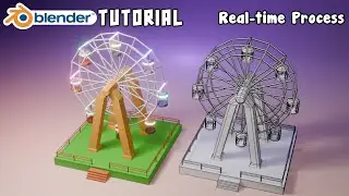 Blender Tutorial: Model a low poly Ferris Wheel | No commentary