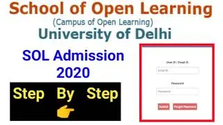 SOL admission 2020, step by step process, how to apply ?