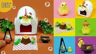 [DIY 6 Miniature camping chick set !  - chick , camping kit~] 미니어쳐 6가지 병아리 캠핑세트 만들기!