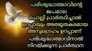 പരിശുദ്ധാത്മാവിന്റെ ജപമാല ചൊല്ലി പ്രാർത്ഥിച്ചാൽ ഉറപ്പായും അത്ഭുതകരമായ അനുഗ്രഹം ഉറപ്പാണ്