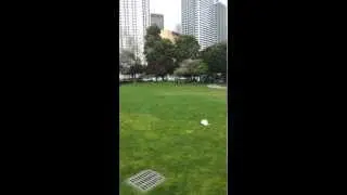 Parrot AR.Drone 2.0 outdoors at Yerba Buena gardens