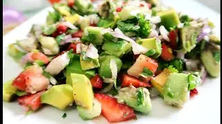 Avocado  Salad recipe | Avocado Strawberry Salsa a healthy salad for weight loss
