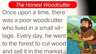 Honest Woodcutter Story || Learn English Through Stories | Easy English Reading Practice