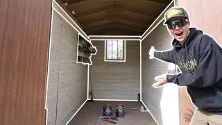 PAINTING & RENOVATING my Backyard Shed! NEW Fishing MANCAVE! (Part 2)