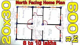 600 sq ft House Design | 20x30 North Facing Home Plan | 20x30 Duplex House | 20*30 Makan ka Naksha