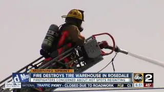 Rosedale tire warehouse fire affects auto repair shop across the street