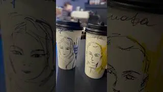 Необычная кофейня в Санкт-Петербурге! Ваш портрет на стаканчике с кофе #shorts