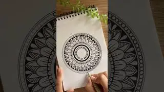 Easy mandala art🌸✨|Step by step mandala|Simple mandala patterns|Mandala shorts|Black mandala