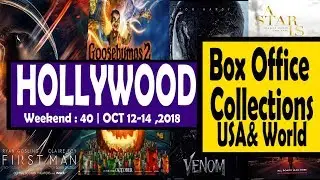 Box Office Collection in USA & Hollywood 12-14 October,2018 | Venom , First Man , Goosebumps 2