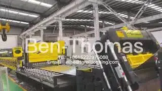 Ligne de production de plaques ondul&eacute;es