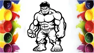 Coloring Hulk | Marvel Hulk Coloring Page | Marker Art | MINI ARTIST WORLD