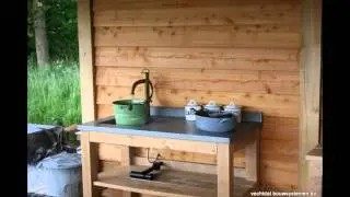 Eiken houten overkapping.