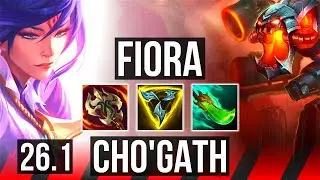 FIORA vs CHO'GATH (TOP) | Good KDA: 9/3/12 | KR Master | 26.1