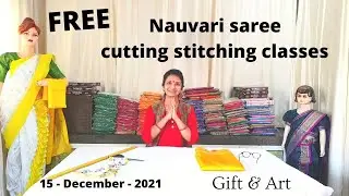 FREE Nauvari sareecutting stitching classes Gift and Art #giftandart