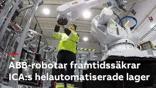 Nya robotar från ABB framtidssäkrar ICA:s helautomatiserade lager (textad)