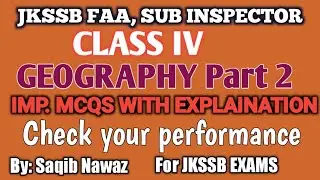 Geography mcqs for jkssb class iv|FAA|JKSSB|EXAMJUGGAD|WINGS|jkssb class iv question paper